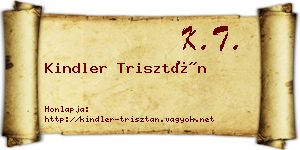 Kindler Trisztán névjegykártya
